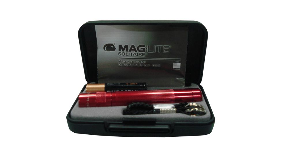 MagLite Solitaire AAA 1-Cell Incandescent Flashlight, Red, Pres. Box, K3A032