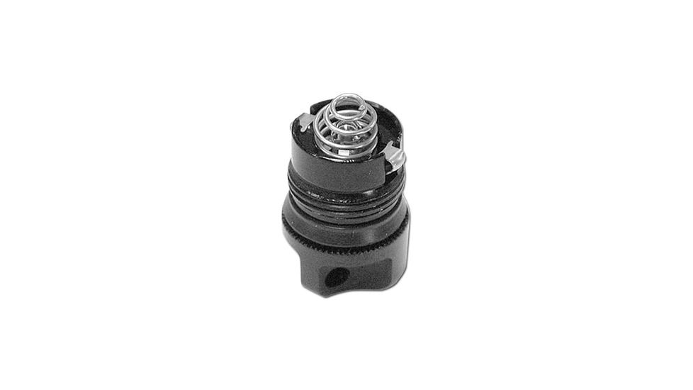 Maglite Tail Cap Assembly, Black - Tail Cap, Lip Seal, Electrical Contact, Lamp, &amp; Spring - 108-000-197