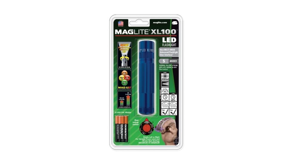 Maglite XL 100 3-Cell AAA Blue LED Flashlight S3116 - Blister Pack