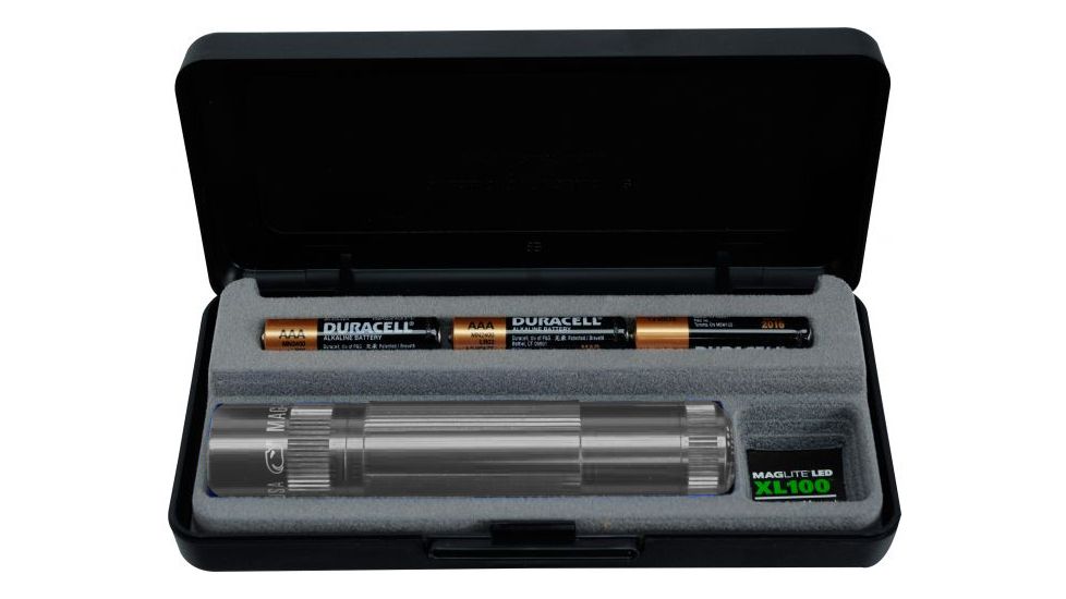 Mag Instrument Maglite XL 100 3-Cell AAA LED Flashlight, Gray, Display Box S3097 