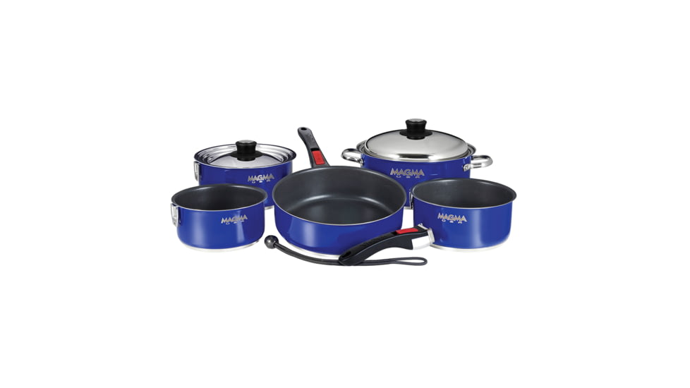 Magma Nesting 10-Piece Cookware - Cobalt Blue Exterior &amp; Slate Black Ceramica Non-Stick Interior 58443