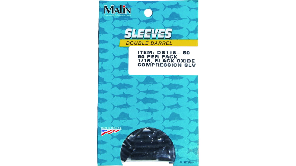 Malin Double Sleeve, Black 300-480LB, 1/16in ID, 50/Pack, M12DB-50