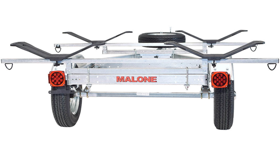 Malone Auto Racks MicroSport LowBed 2 Kayak Trailer Package, 2 Sets MegaWings and Spare Tire, MPG464-LBM
