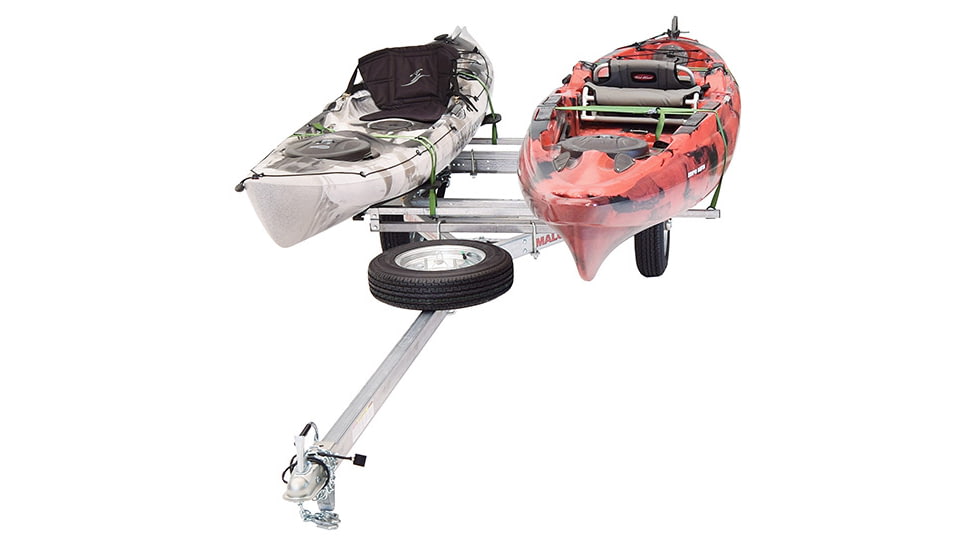 Malone Auto Racks MicroSport LowBed 2 Kayak Trailer Package, 2 Sets MegaWings and Spare Tire, MPG464-LBM