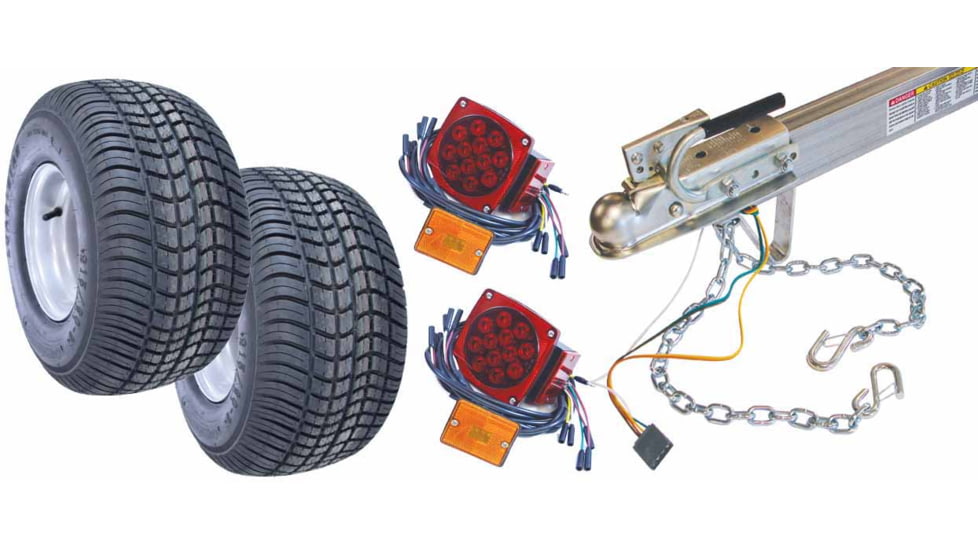 Malone Auto Racks XtraLight LowMax 2 Kayak/2 Bike Trailer Package, 2 J-Racks and 2 Bike Racks, MPG596XKB