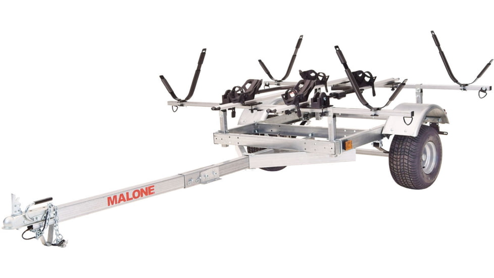 Malone Auto Racks XtraLight LowMax 2 Kayak/2 Bike Trailer Package, 2 J-Racks and 2 Bike Racks, MPG596XKB