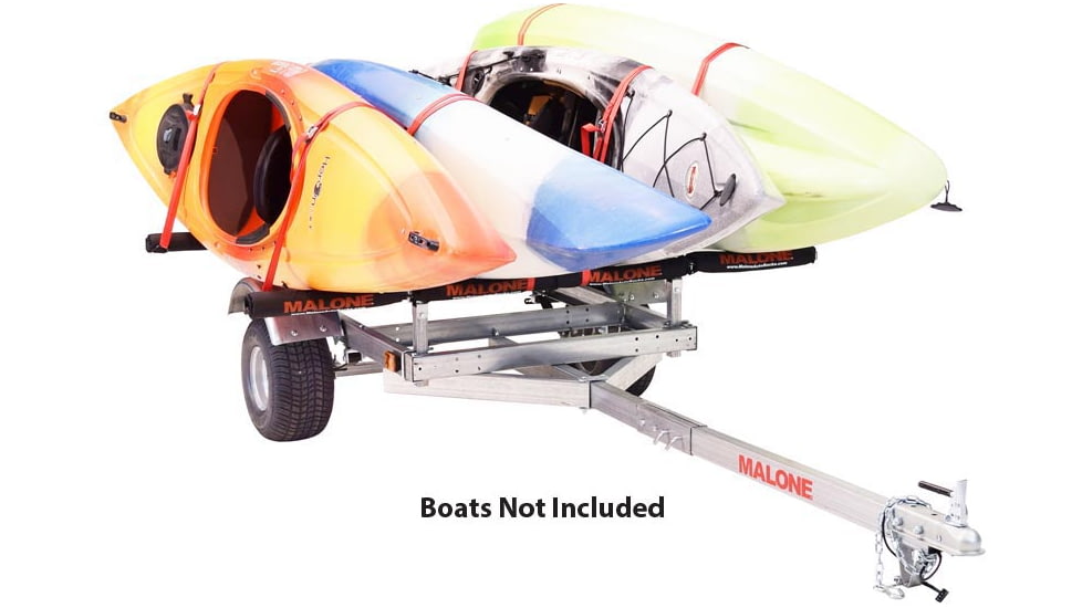 Malone Auto Racks XtraLight LowMax 4 Kayak Trailer Package, 2 Stackers and 4 Sets Rack Pads, MPG596XSRP