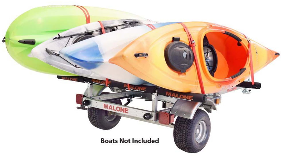 Malone Auto Racks XtraLight LowMax 4 Kayak Trailer Package, 2 Stackers and 4 Sets Rack Pads, MPG596XSRP