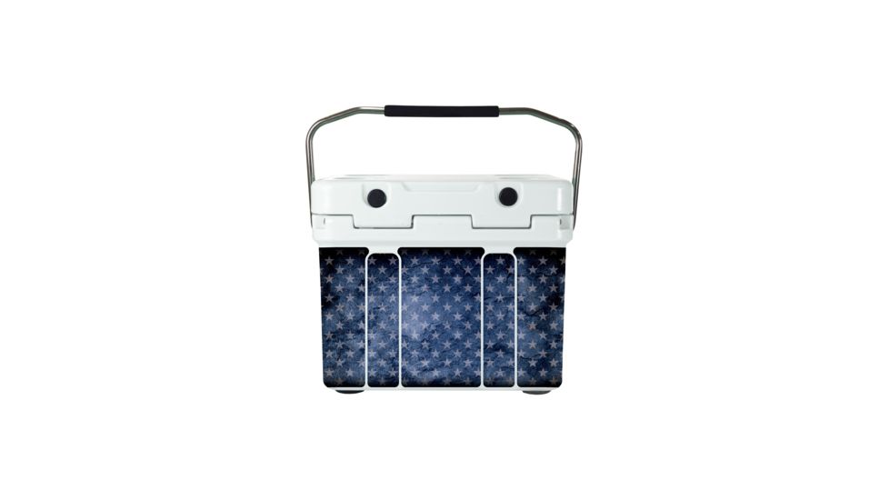 Mammoth Coolers Cruiser 25 Hard Cooler, USA Flag Decal Wrapped, White, MC25W-NL-FLAG-DW