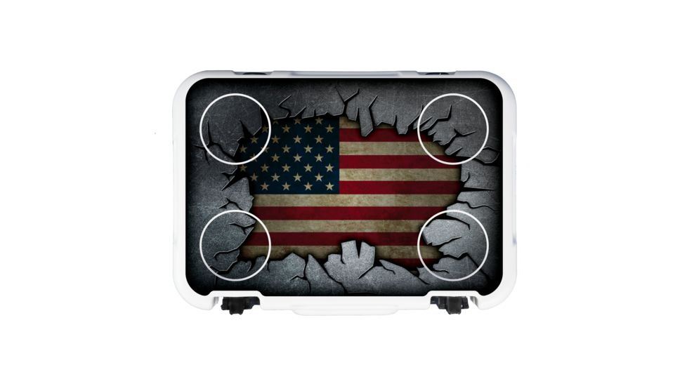 Mammoth Coolers Cruiser 25 Hard Cooler, USA Flag Decal Wrapped, White, MC25W-NL-FLAG-DW