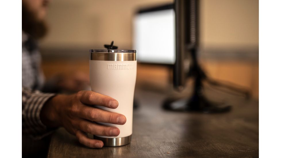 Mammoth Coolers Tumbler 20oz w/ Lid, White, MS20ROV-WHT