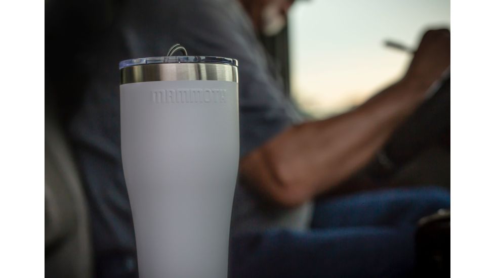 Mammoth Coolers Tumbler 30oz w/ Lid, White, MS30ROV-WHT