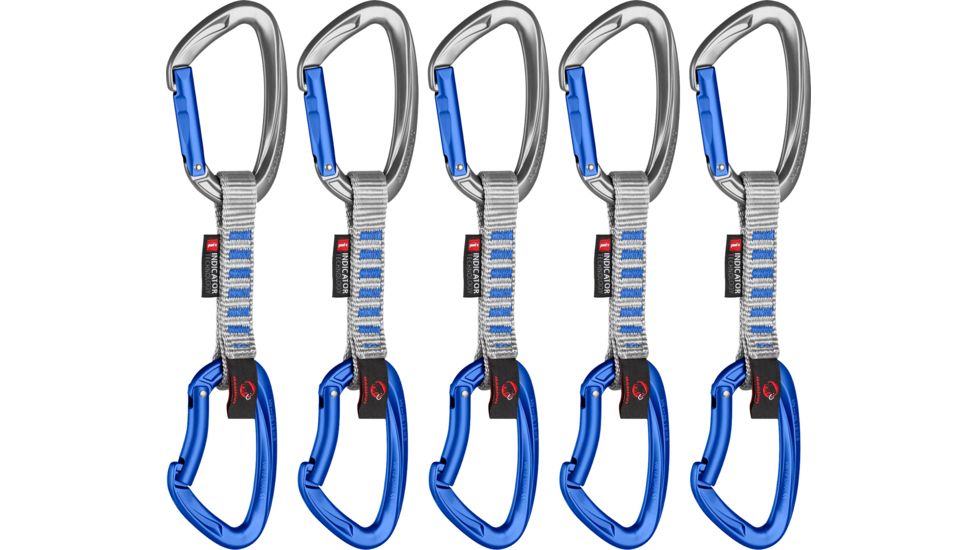 Mammut 5er Pack Crag Indicator Express Sets, Straight Gate/Bent Gate, Silver-Ultramarine, 10 cm, 2040-02110-31200-10