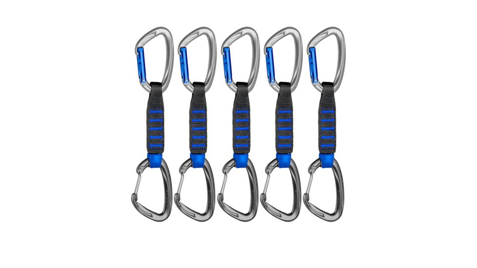 Mammut 5er Pack Crag Express Sets, Straight Gate/Wire Gate, Silver-Phantom, 10 cm, 2040-02100-32202-10