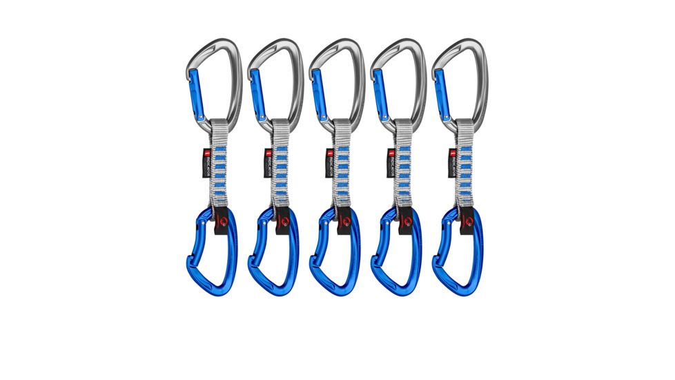Mammut 5er Pack Crag Indicator Express Set Straight Gate/Bent Gate, Straight Gate/Bent Gate, Silver-Ultramarine, 10 cm, 2040-02111-31200-10