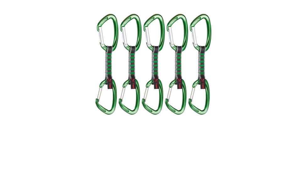 Mammut 5er Pack Crag Indicator Wire Express Sets Quickdraws-Green-10 cm