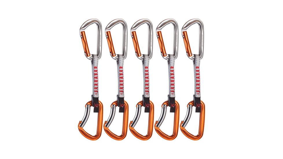 Mammut 5er Pack Wall Key Lock Express Set Straight Gate/Bent Gate, Straight Gate/Bent Gate, Silver-Orange, 10 cm, 2040-01721-31170-10