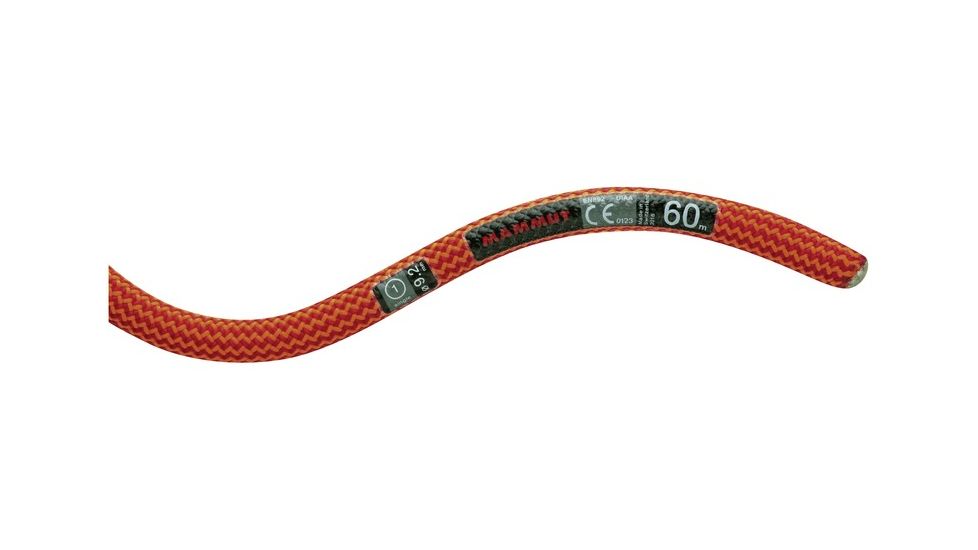 Mammut 9.2 Revelation Dry Climbing Rope-Neon Orange/Fire-60 m