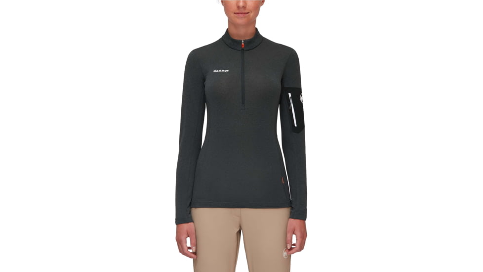 Mammut Aenergy Light ML Half Zip Pull Top - Womens, Black/Phantom, Small, 1014-03790-00189-113