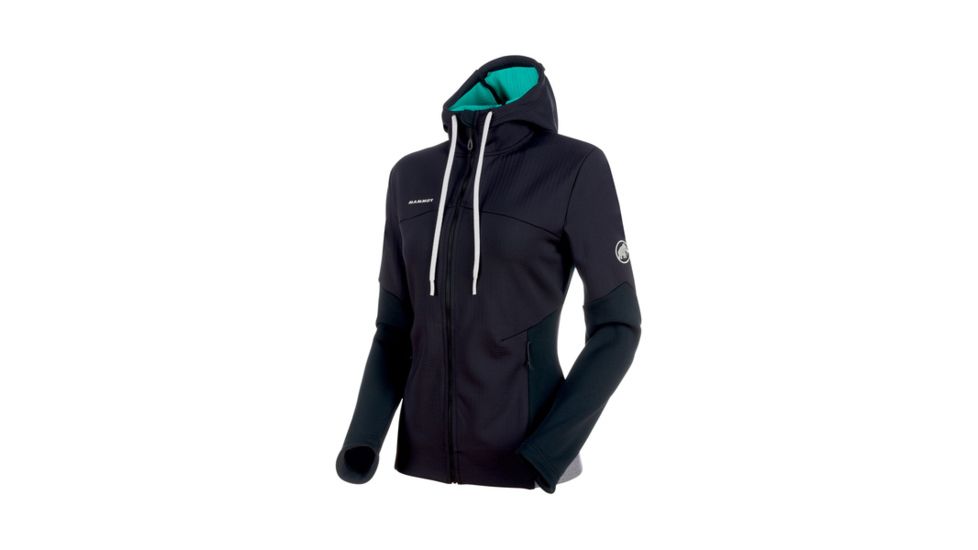 Mammut Alnasca Hooded Midlayer Jacket - Womens, Black-Atoll, M, 1014-00370-00216-114