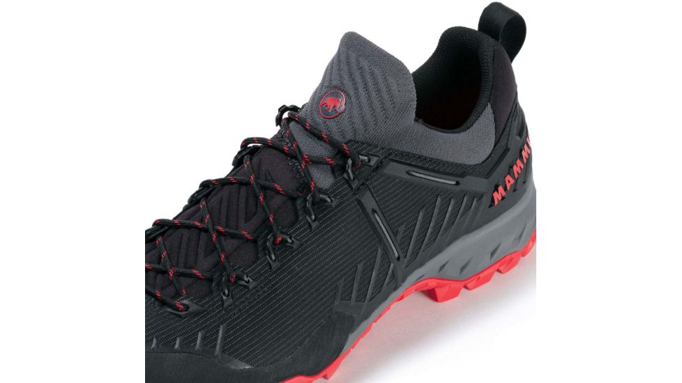 Mammut Alnasca Knit II Low Approach Shoes - Mens, Black/Spicy, 11 US, 3020-06270-00448-1100