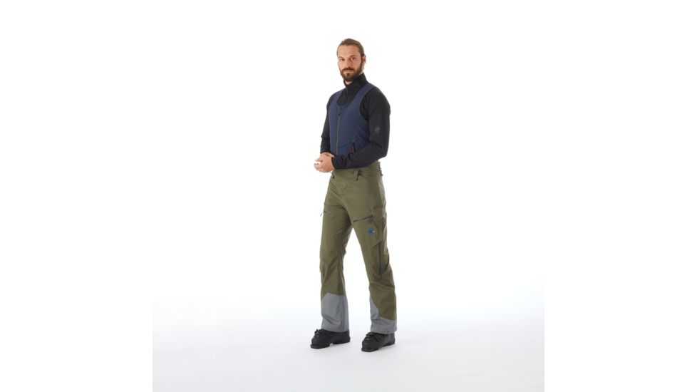 Mammut Alvier Hardshell Bib Pants - Mens, Iguana/Peacoat, 28, 1020-12310-40098-44-10
