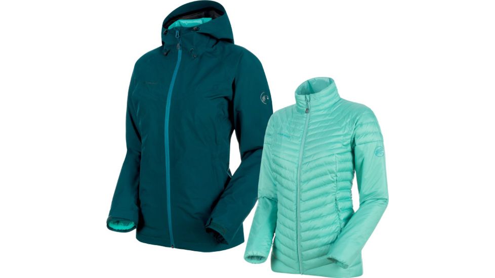 Mammut Convey 3 Insulated 1 Hardshell Hooded Jacket - Womens, Teal-Atoll, Extra Large, 1010-26490-40027-116