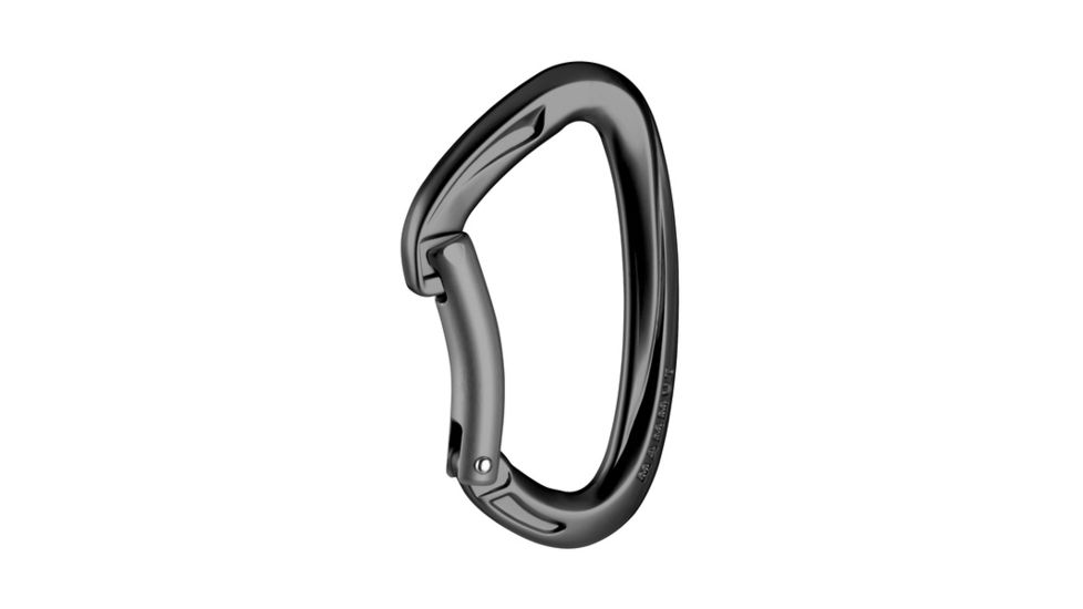 Mammut Crag Key Lock Carabiner, Bent Gate, Phantom, One Size, 2040-02200-12203-1
