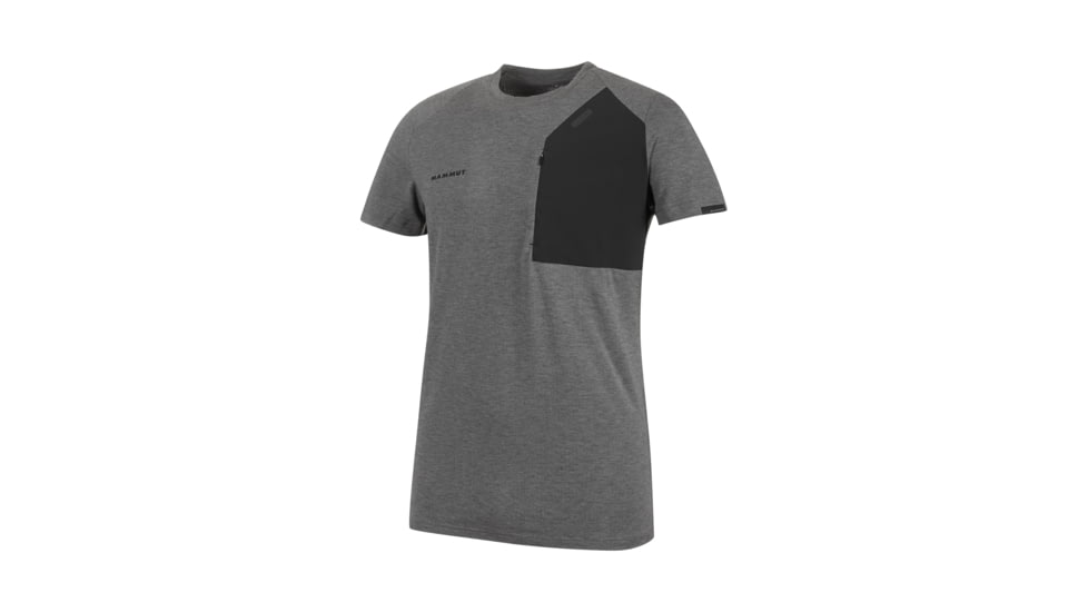 Mammut Crashiano Pocket T-Shirt - Mens, Black Mlange/Black, Large, 1017-00920-0034-115