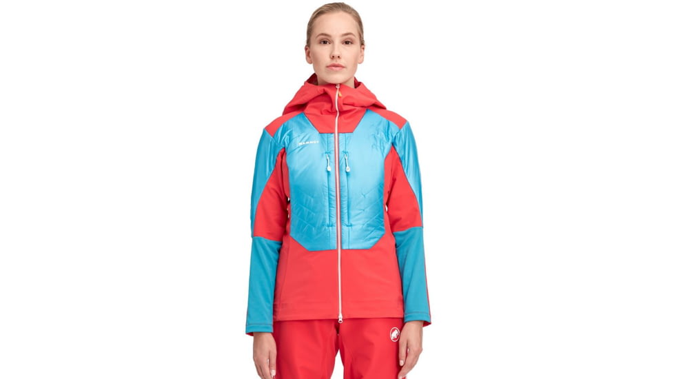 Mammut Eisfeld SO Hybrid Hooded Jacket - Women's, Azalea/Sky, Extra Large, 1011-01270-3640-116
