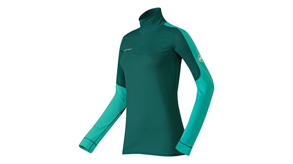Mammut Go Dry Zip Longsleeve-Women's-Small-Dark Pacific/Light Pacific