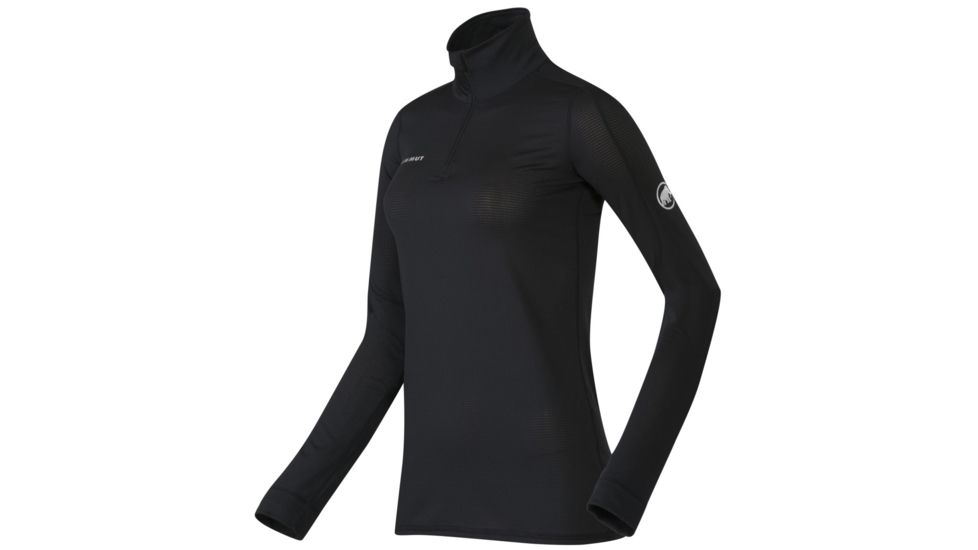 Mammut Go Dry Zip Longsleeve - Womens-Black-X-Large