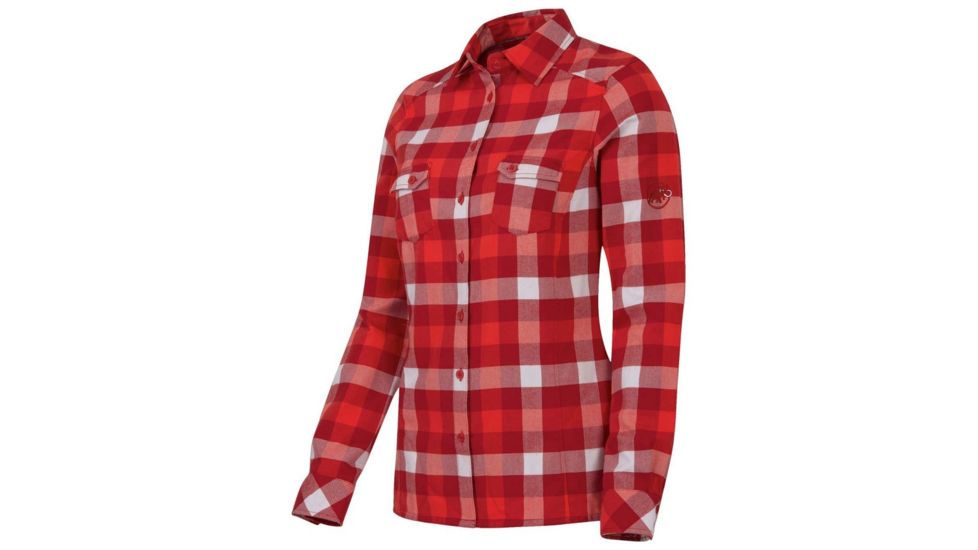 Mammut Hornli Hut Shirt Long-Women's-Small-Poppy/Dark Inferno
