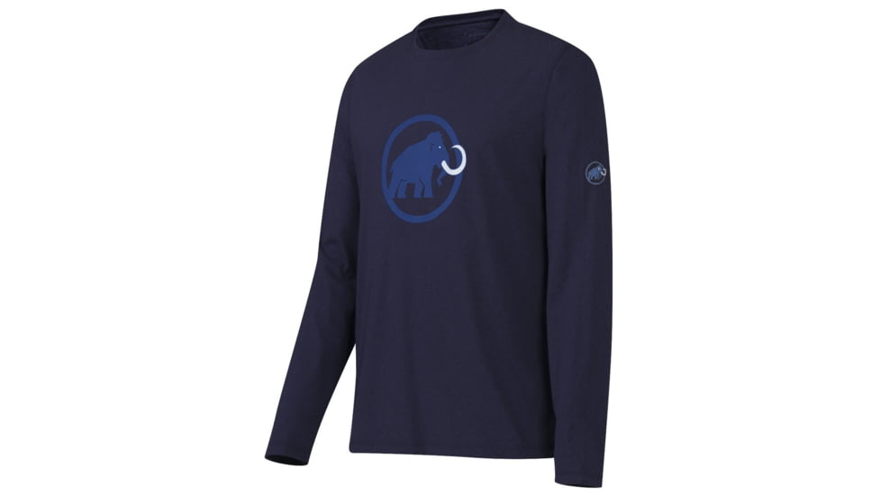 Mammut Logo Longsleeve - Mens-Dark Indigo Melange-Large