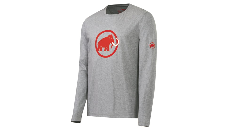 Mammut Logo Longsleeve - Mens-Stone Grey-Large