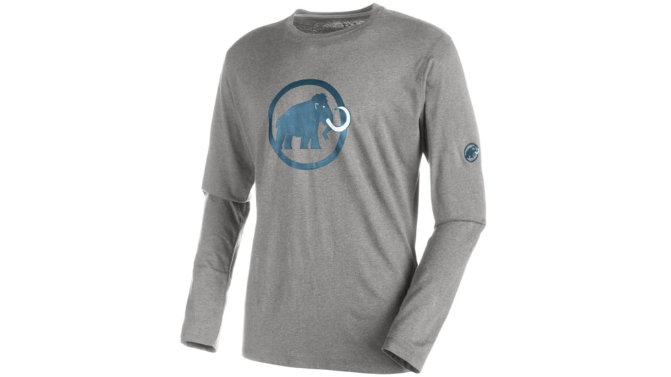 Mammut Logo Longsleeve Tee - Men's-Stone Grey Melange/Orion-Medium