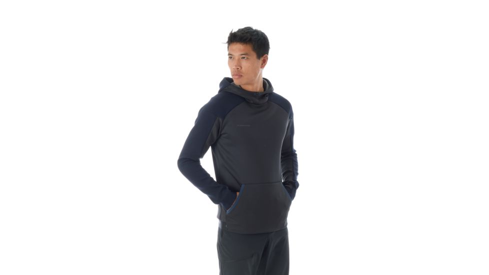 Mammut Logo Midlayer Hoody - Mens, Black/Peacoat, Large, 1014-00790-00330-115