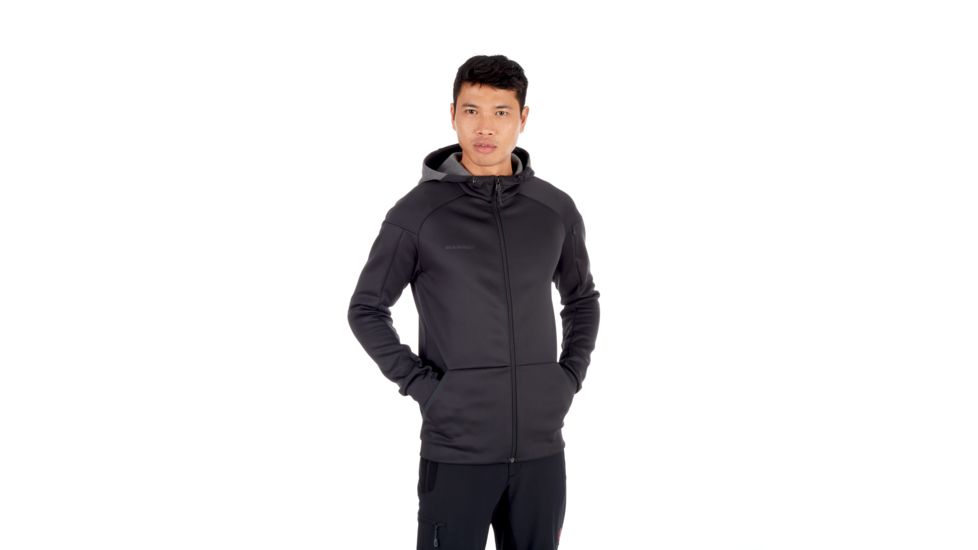 Mammut Logo ML Hooded Jacket - Mens, Black Mlange, Extra Large, 1014-00770-0033-116