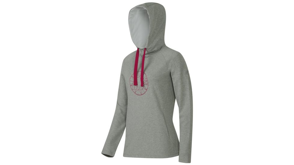 Mammut Logo ML Hoody - Women's-Granit Melange/Crimson-Large