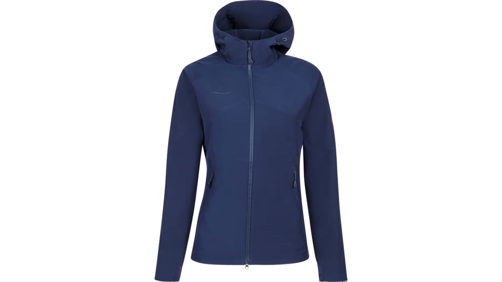 Mammut Macun Softshell Hooded Jacket - Women's, Extra Large, Peacoat, 1011-00510-50125-116