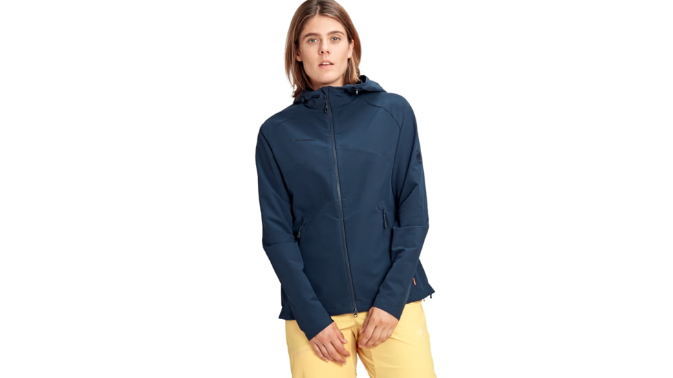 Mammut Macun Softshell Hooded Jacket - Women's, Large, Marine, 1011-00510-5118-115