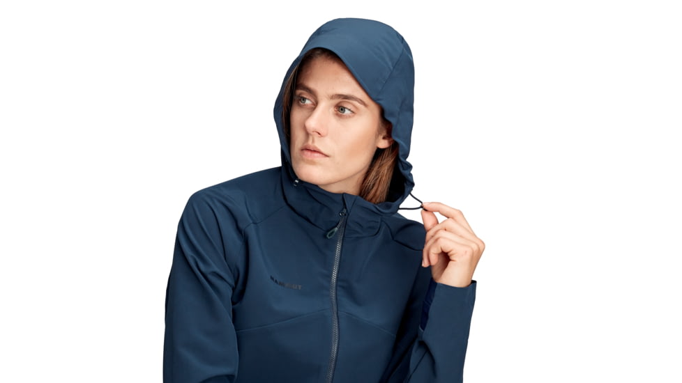Mammut Macun Softshell Hooded Jacket - Women's, Large, Marine, 1011-00510-5118-115