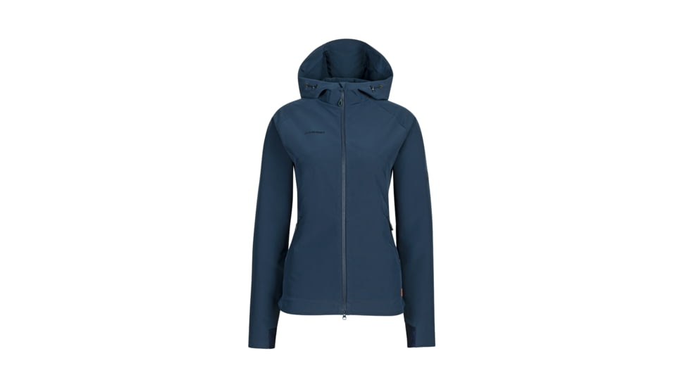 Mammut Macun Softshell Hooded Jacket - Women's, Large, Marine, 1011-00510-5118-115