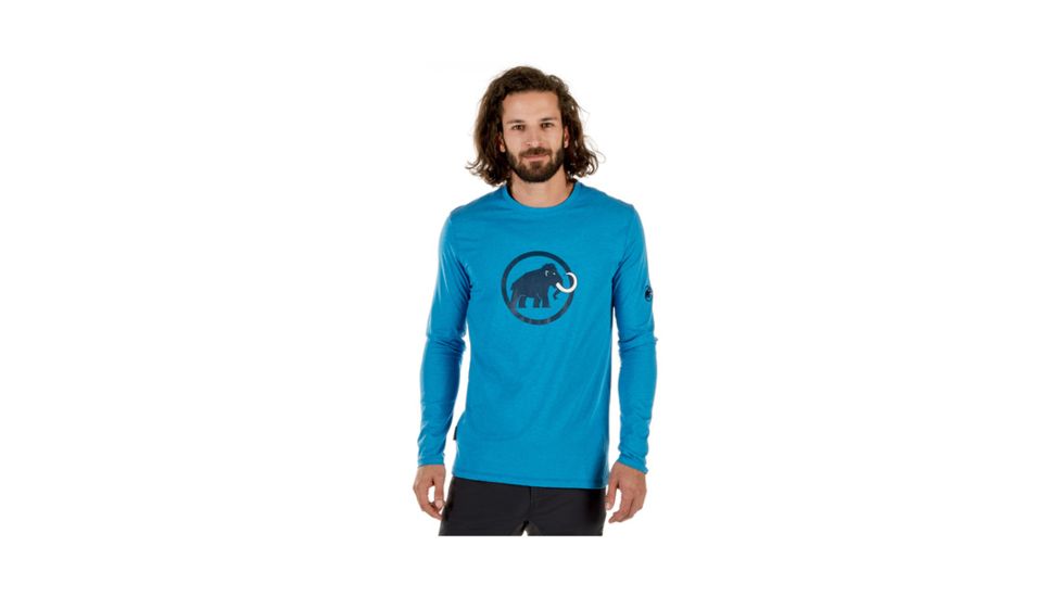 Mammut Mens Mammut Logo Longsleeve, Imperial Melange-Jay, XL, 1041-07081-50005-116