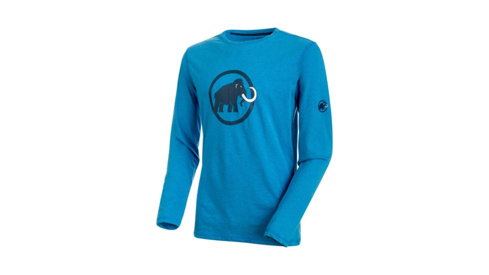 Mammut Mens Mammut Logo Longsleeve, Imperial Melange-Jay, XL, 1041-07081-50005-116