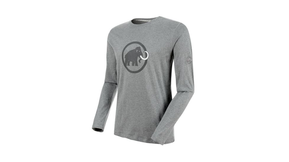 Mammut Mens Mammut Logo Longsleeve, Stone Grey Melange-Titanium, S, 1041-07081-00112-113