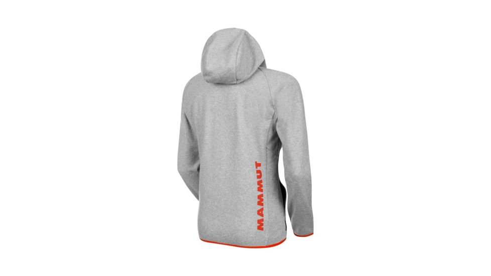 Mammut Mens Mammut Logo ML Hooded Jacket, Granit Melange-Dark Orange, Small, 1010-23270-0578-113