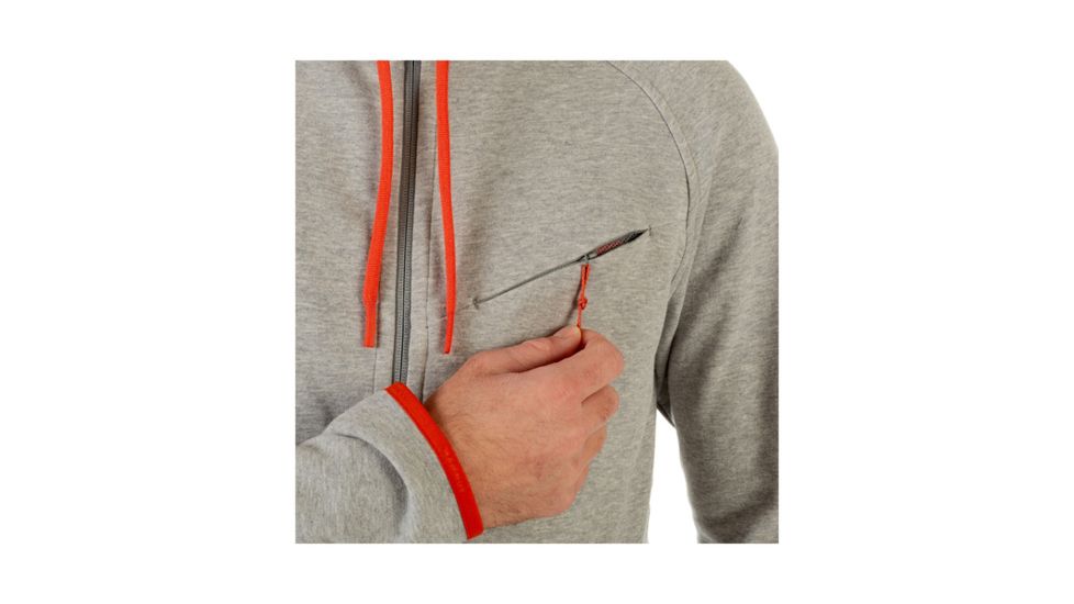 Mammut Mens Mammut Logo ML Hooded Jacket, Granit Melange-Dark Orange, Small, 1010-23270-0578-113