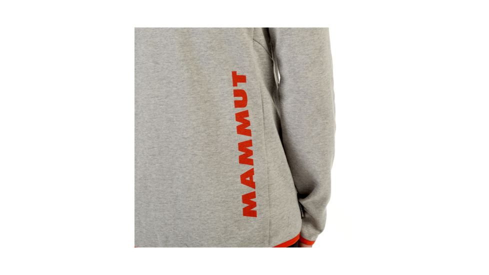 Mammut Mens Mammut Logo ML Hooded Jacket, Granit Melange-Dark Orange, Small, 1010-23270-0578-113