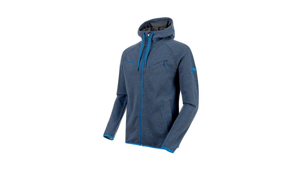 Mammut Mens Mammut Logo ML Hooded Jacket, Marine Melange-Imperial, Extra Large, 1010-23270-50029-116